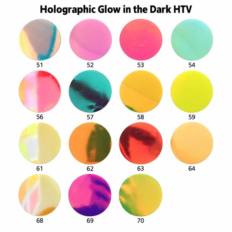 Holographic Glow-in-the-Dark HTV — Color card