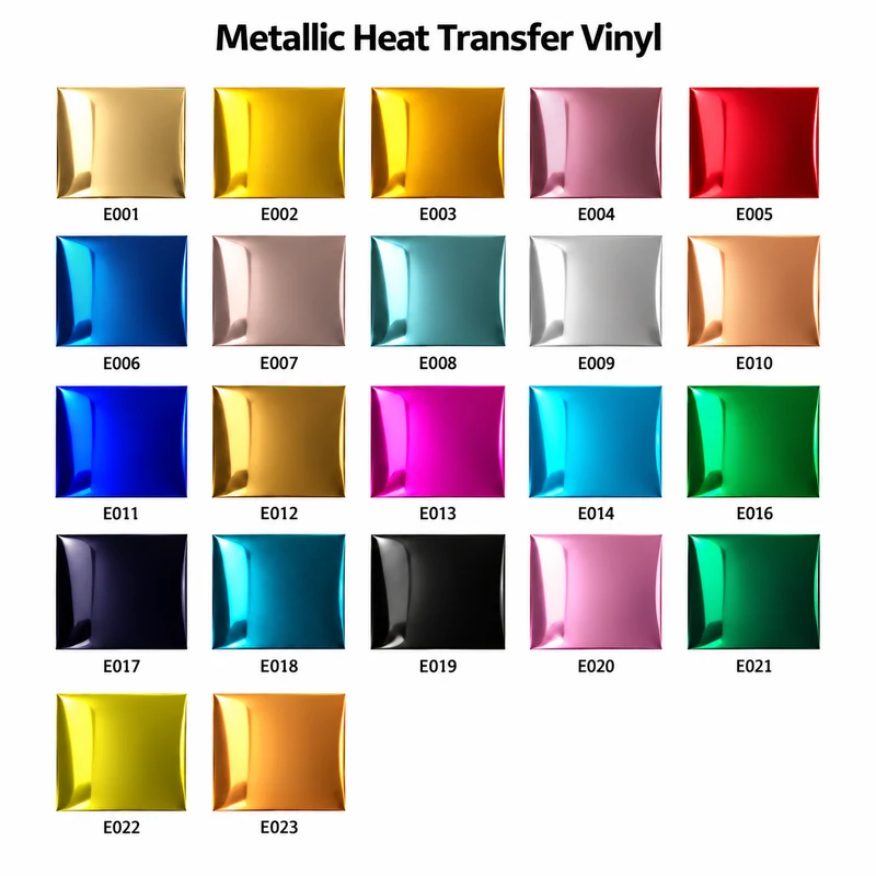 Soft Metallic Heat Transfer Vinyl — Color card